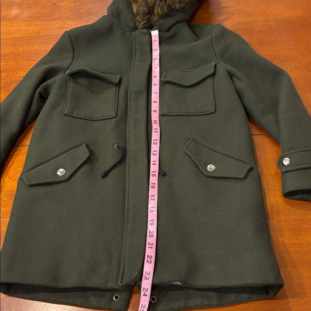 Zara Kids Wool Blend Faux Fur Hooded Coat - Picture 11 of 11